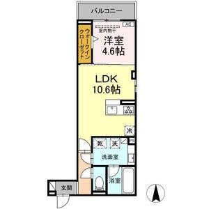 1LDK 間取り図