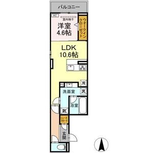 1LDK 間取り図