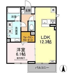 1LDK 間取り図