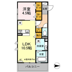 1LDK 間取り図