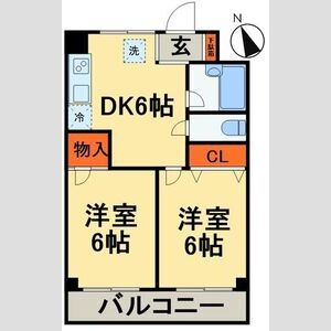 2DK 間取り図