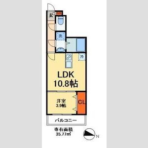 1LDK 間取り図