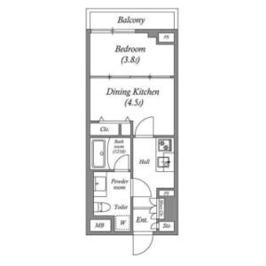 1DK 間取り図