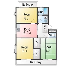 3DK 間取り図