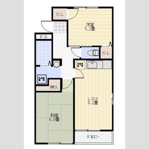2DK 間取り図