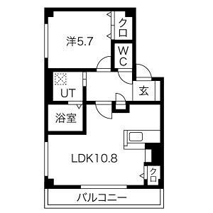 1LDK 間取り図