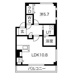 1LDK 間取り図