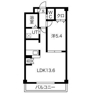 1LDK 間取り図