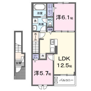 2LDK 間取り図