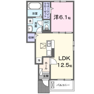 1LDK 間取り図