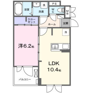 1LDK 間取り図