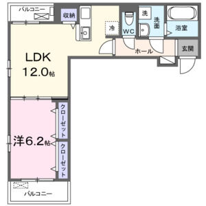 1LDK 間取り図