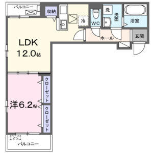 1LDK 間取り図