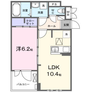 1LDK 間取り図