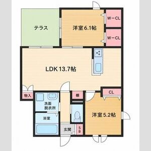 2LDK 間取り図