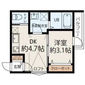 1DK 間取り図