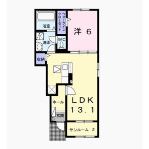 1LDK 間取り図