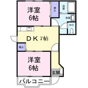 2DK 間取り図