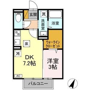 1DK 間取り図