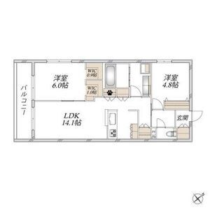 2LDK 間取り図