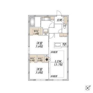 2LDK 間取り図