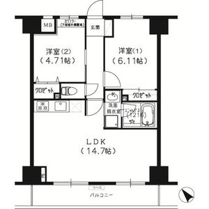 2LDK 間取り図