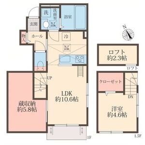 1LDK 間取り図