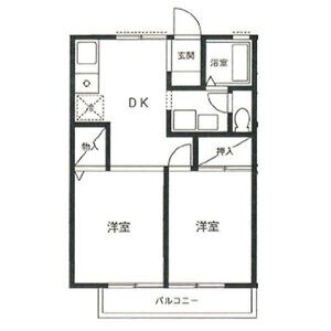 2DK 間取り図