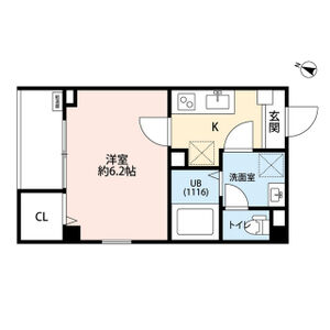 1K 間取り図