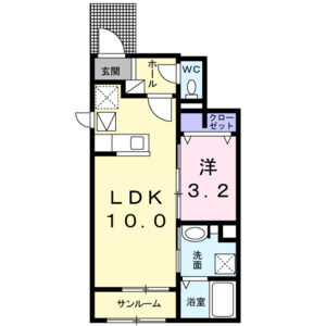 1LDK 間取り図