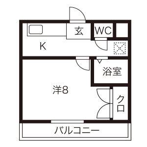 マンションブリッジ88 2E号室 間取り図