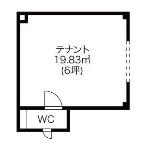 溝口店舗 1階号室 間取り図