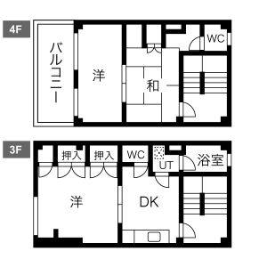 岐阜市住田町1丁目店舗ビル 間取り図