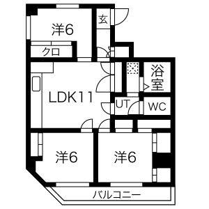 杉浦ビル 4階号室 間取り図