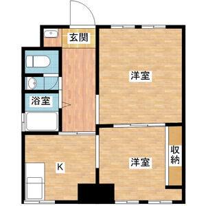 グランレーヴZION 1階南号室 間取り図