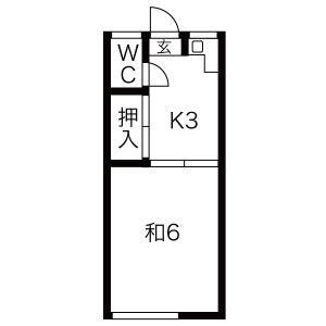 山水荘 8号室 間取り図