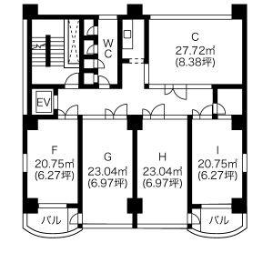 名北セントラルビル 3階C号室 間取り図