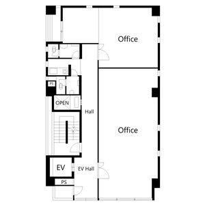 新村上ビル 2階北号室 間取り図