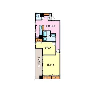 ハートヒルズ丸の内 3A号室 間取り図