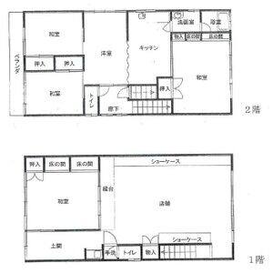 中岡崎町　貸住居付店舗 号室 間取り図