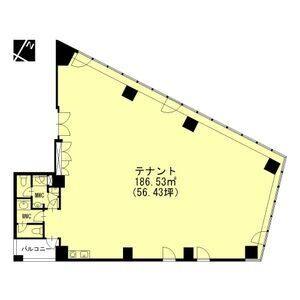 クリスタルMAビル 6F号室 間取り図
