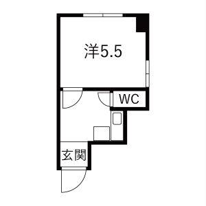 ハウシェル高針 2B号室 間取り図
