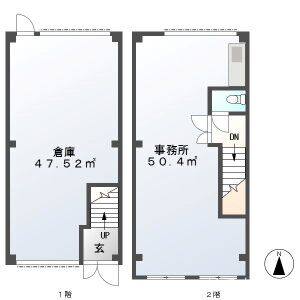 羽島市小熊町島4丁目倉庫付事務所 間取り図
