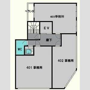 第1明が丘ビル 402.403号室 間取り図