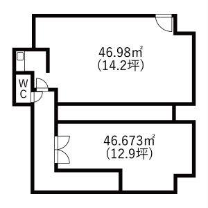 カーサヴェルデ 1F東側号室 間取り図
