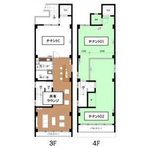 The Office 葵 D1号室 間取り図