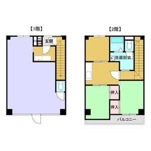 若林東町　住居付事務所 号室 間取り図