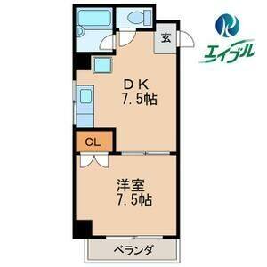 メゾン名城 1A号室 間取り図