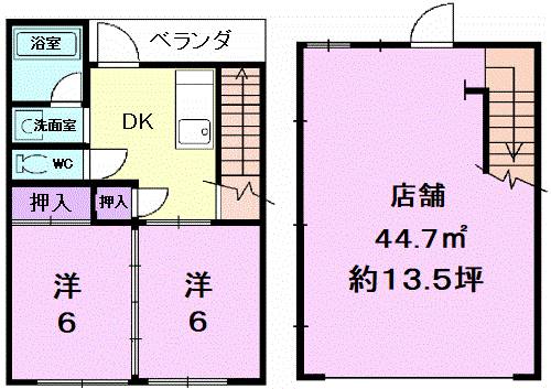 白塚町住居付店舗 間取り図