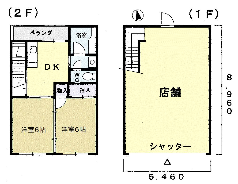 蘇原野口町１丁目住居付店舗Ⅰ 間取り図